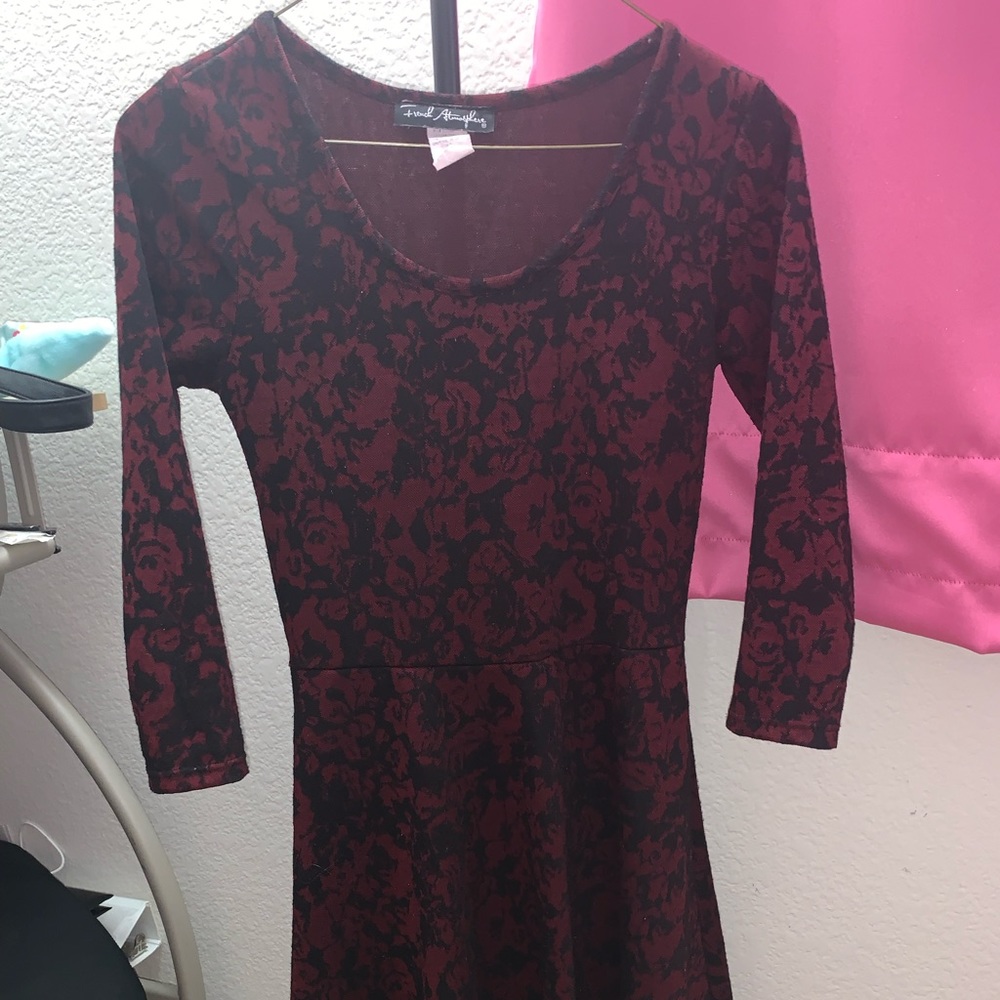 Maroon/Dark Red FLORAL DRESS